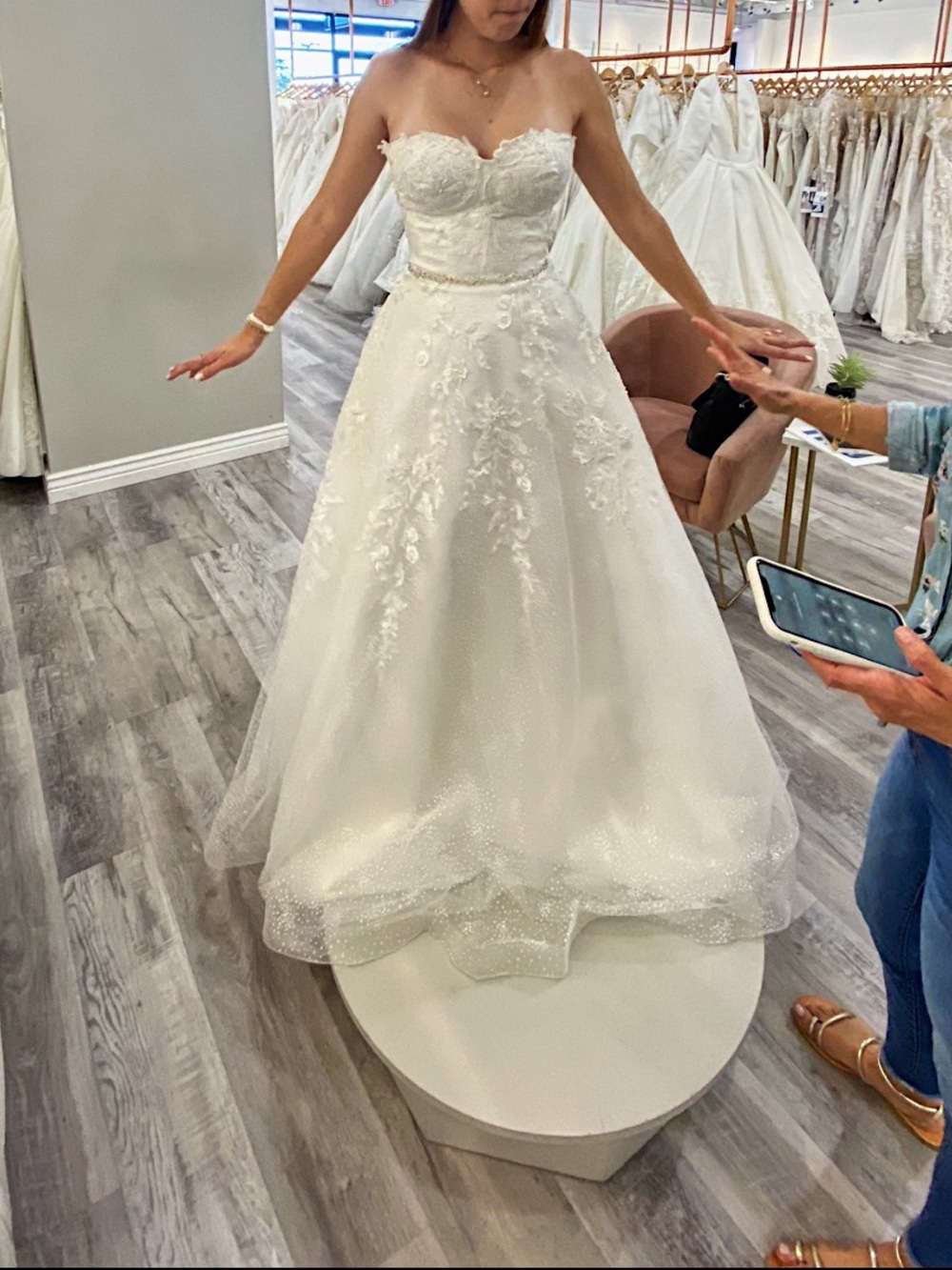 Strapless White Bridal Ball Gown Wedding Dress